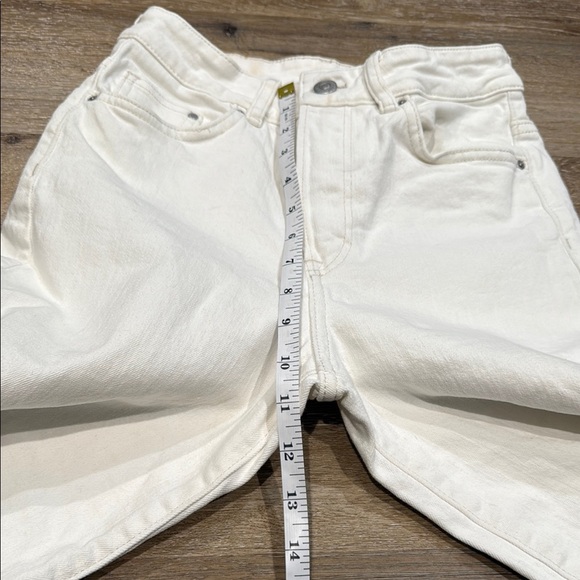 &DENIM Size 26 White Wide Leg Flare Jeans with Frayed Hem - Picture 8 of 13